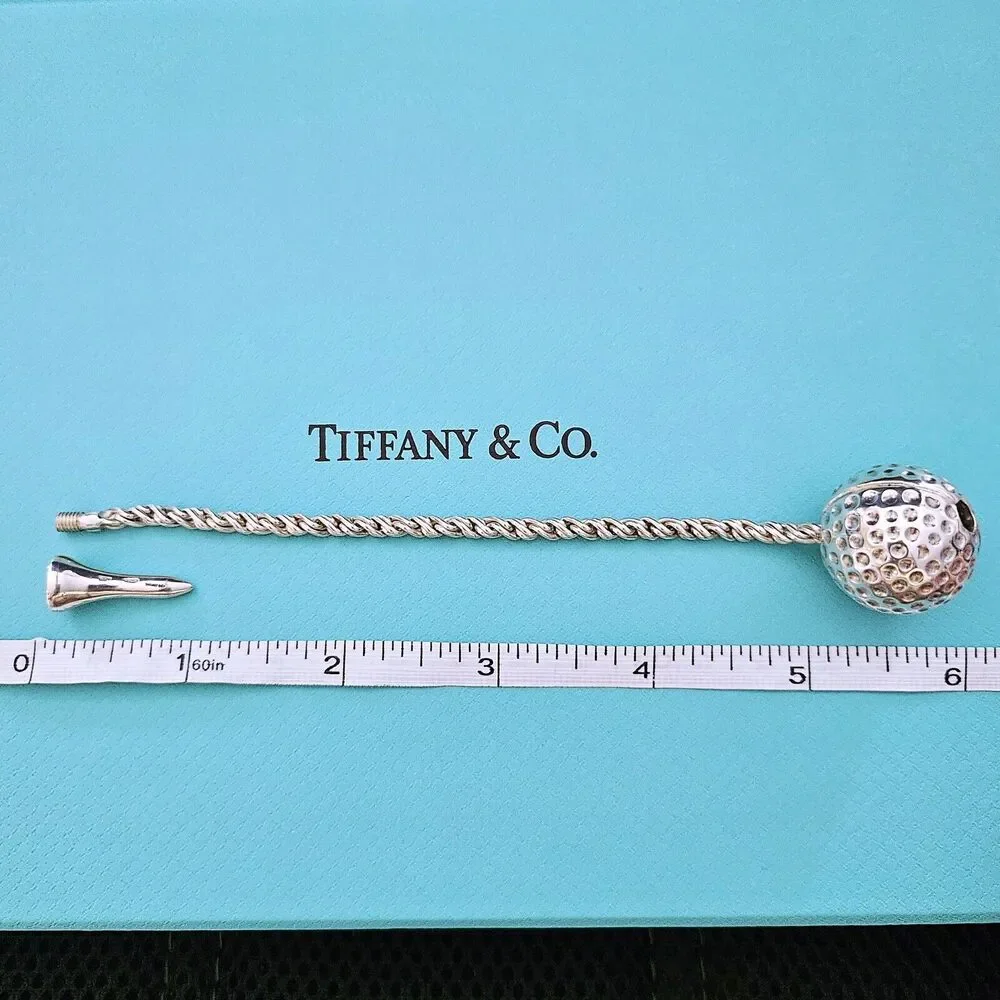 EXTREMELY RARE Vintage 1980s Tiffany & Co. Golf Ball and Tee Silver Key Ring